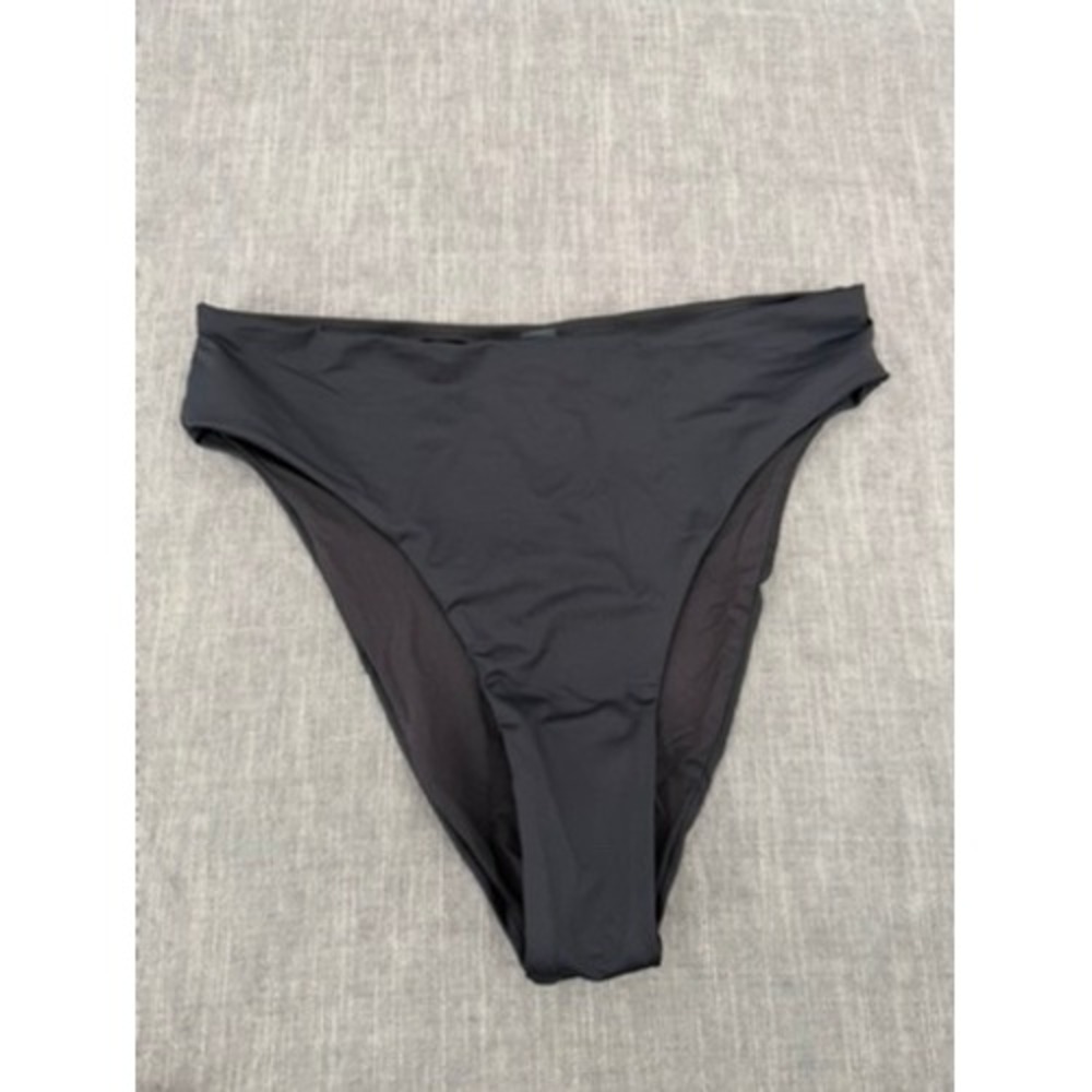 SKIMS Recycled Swim Mid Waist Bikini Bottom Onyx Black Size M Medium NWT